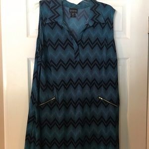 En Focus Aline dress with zipper faux pocket detailing size 16